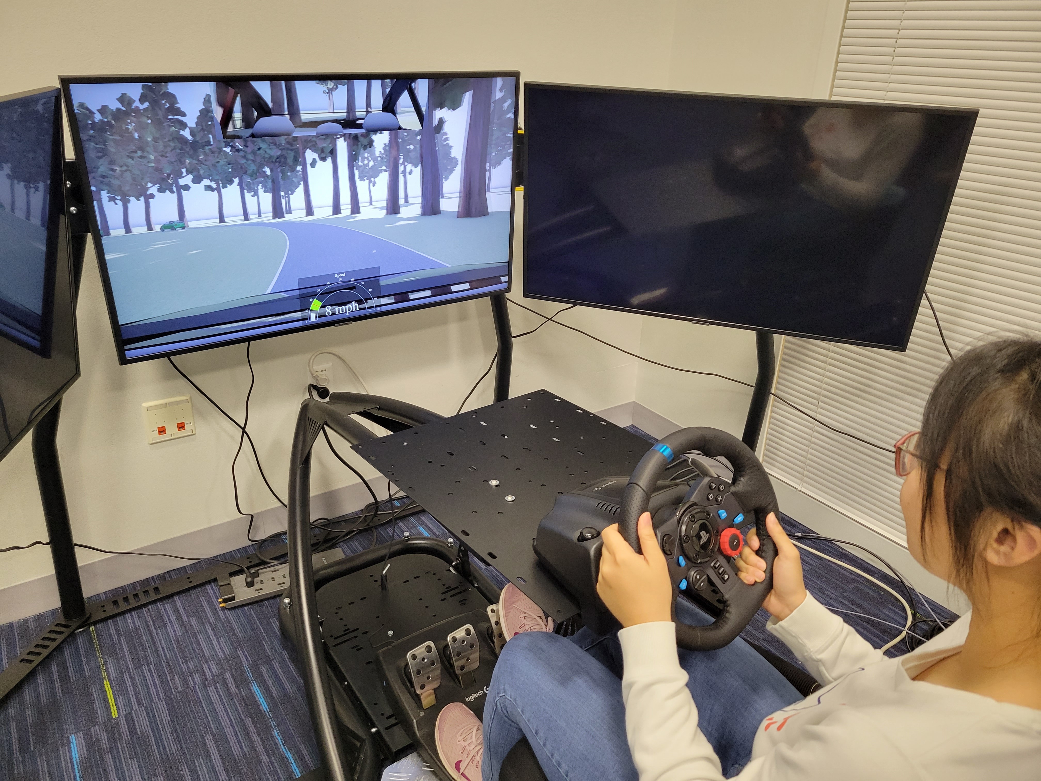 Driving simulator used to perform user studies